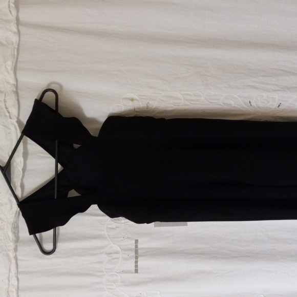 Nickie Lew Nordstrom Jumpsuit/Romper Black Wide Leg Sz 10 Ankle Length - Picture 4 of 10